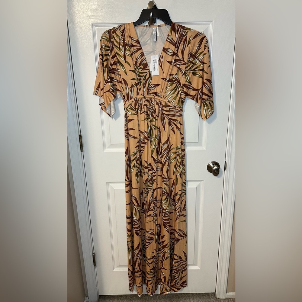 NWT Rachel Pally Womens Dress XS Maxi Beach Feminine Floral Long Flowy Caftan